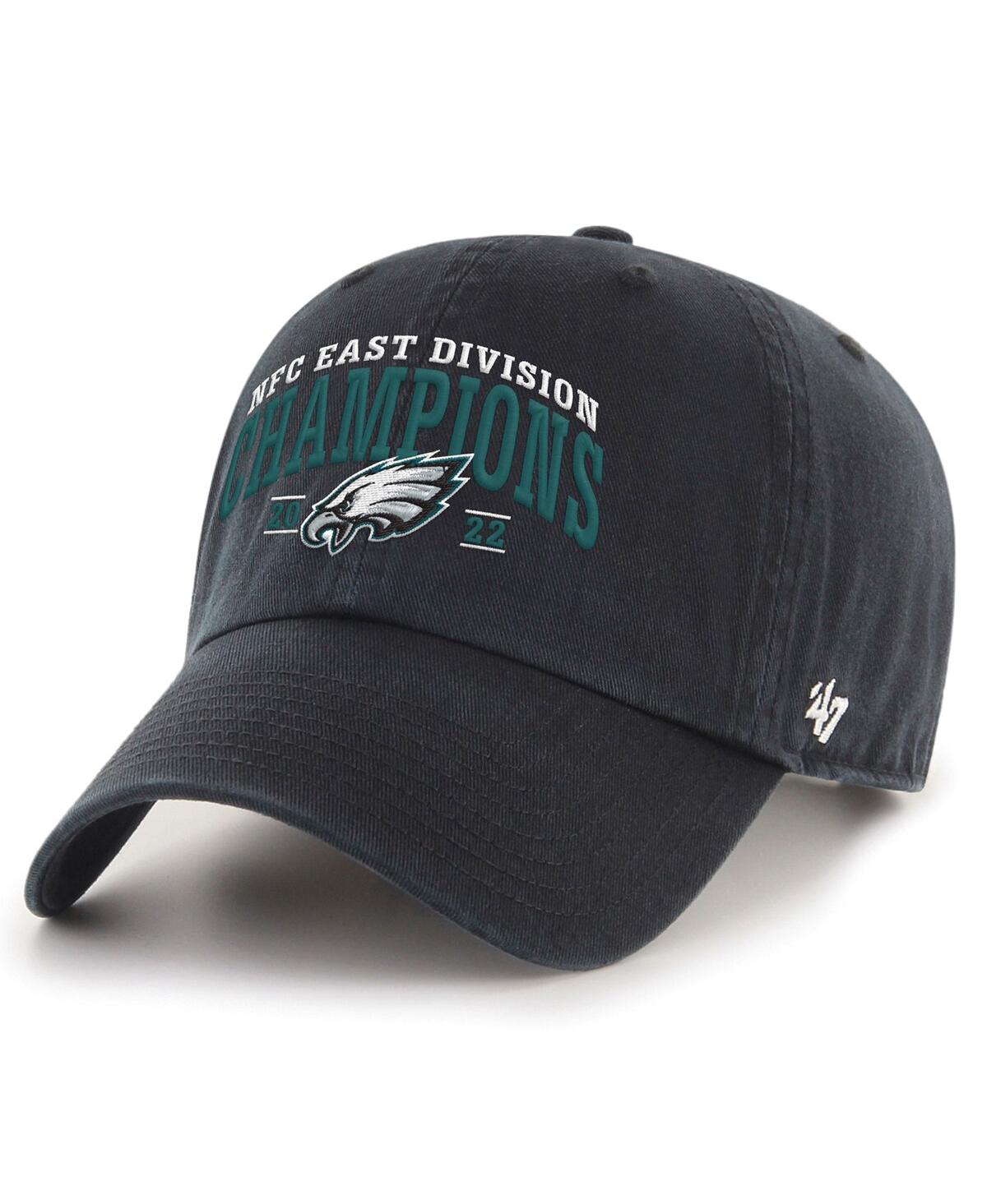 Shop 47 Brand Men's ' Black Philadelphia Eagles 2022 Nfc East Division Champions Clean Up Adjustable Hat