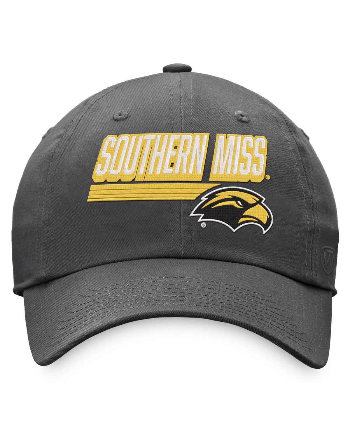 Top Of The World Charcoal Southern Miss Golden Eagles Slice Adjustable Hat In Charcoal