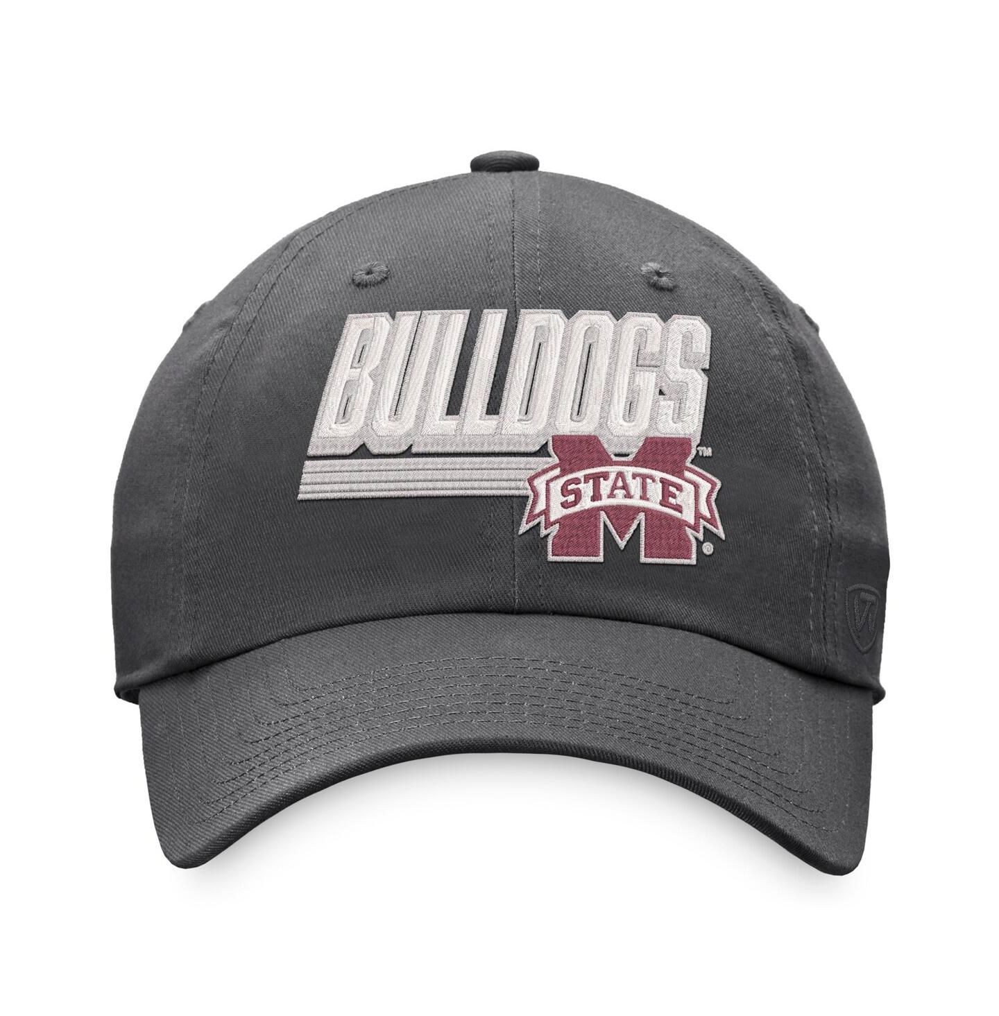 Мужская кепка Top of the World Charcoal Mississippi State Bulldogs Slice Adjustable Hat — фото 2