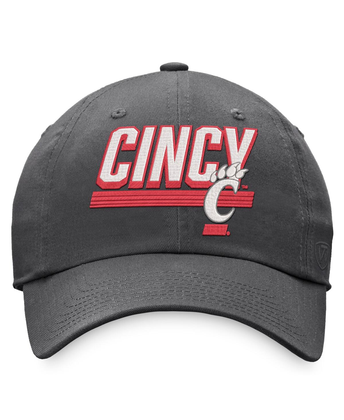 Top Of The World Charcoal Cincinnati Bearcats Slice Adjustable Hat In Charcoal