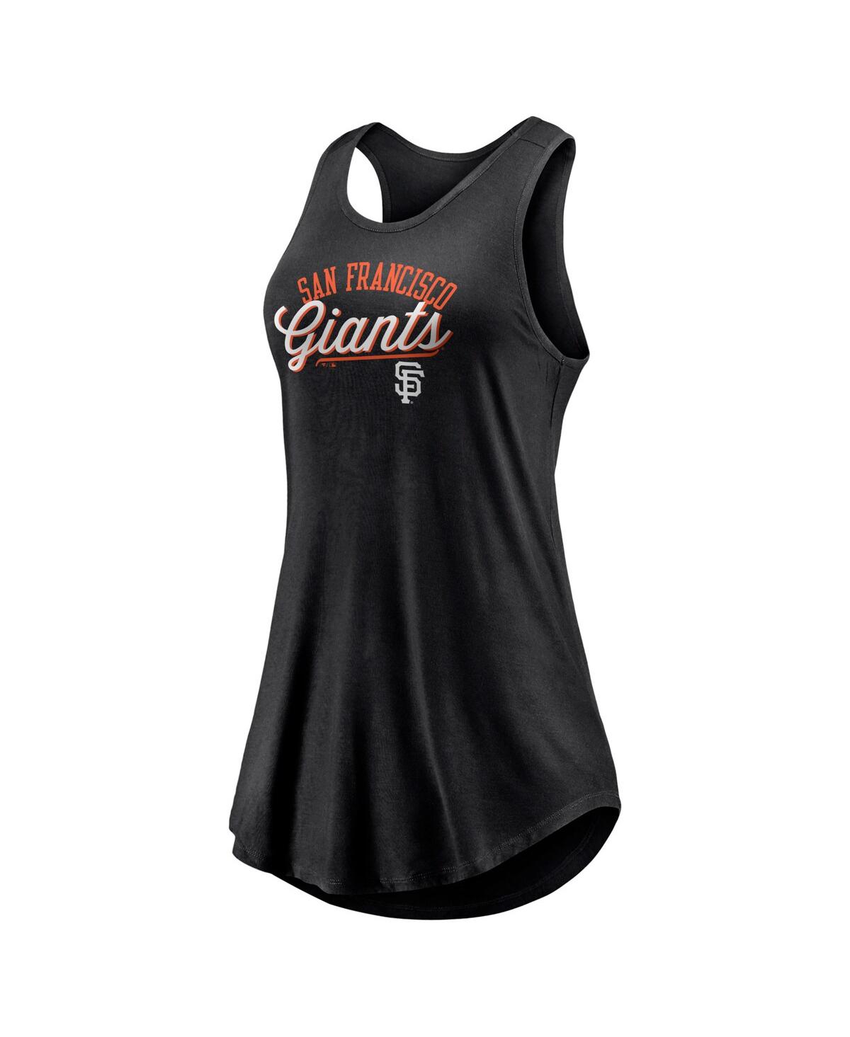 Shop Fanatics Women's  Black San Francisco Giants Simplicity Swing Racerback Scoop Neck Tank Top