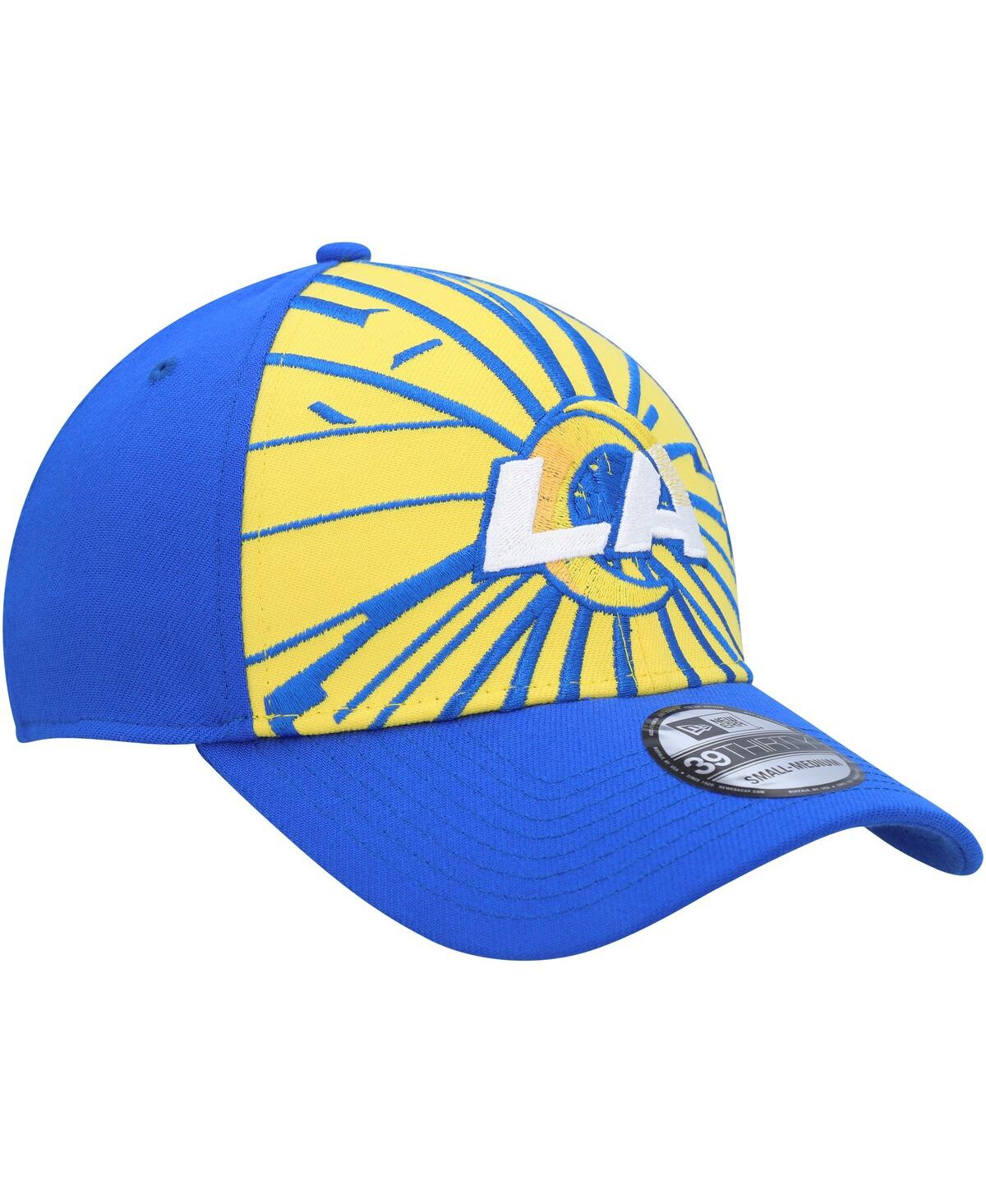 Shop New Era Men's  Gold, Royal Los Angeles Rams Shattered 39thirty Flex Hat In Gold,royal