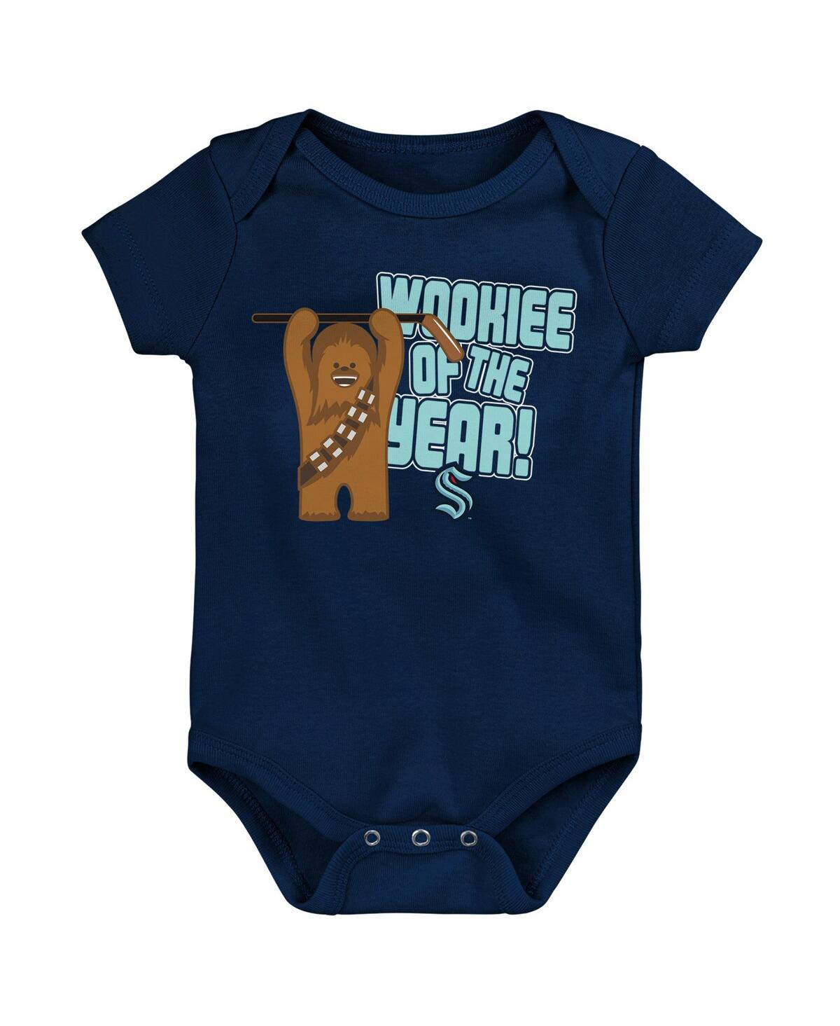 Outerstuff Babies' Infant Boys And Girls Deep Sea Blue Seattle Kraken Star Wars Wookie Of The Year Bodysuit
