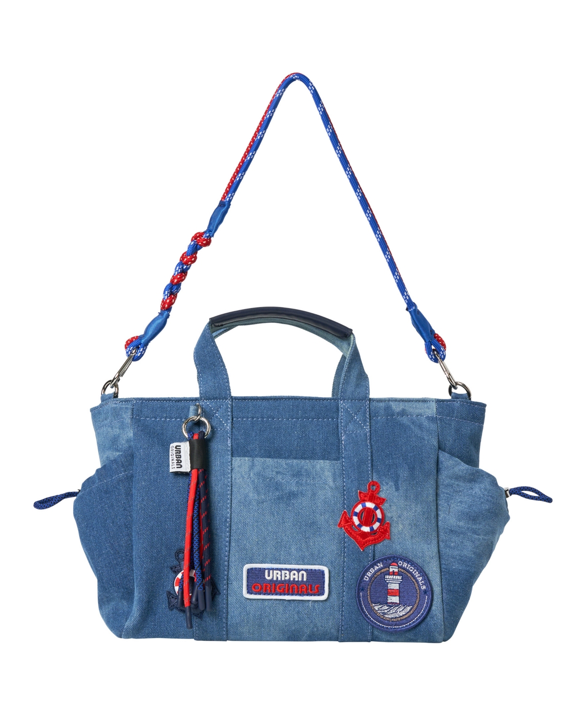 Urban Originals Butterfly Small Tote Bag In Navy