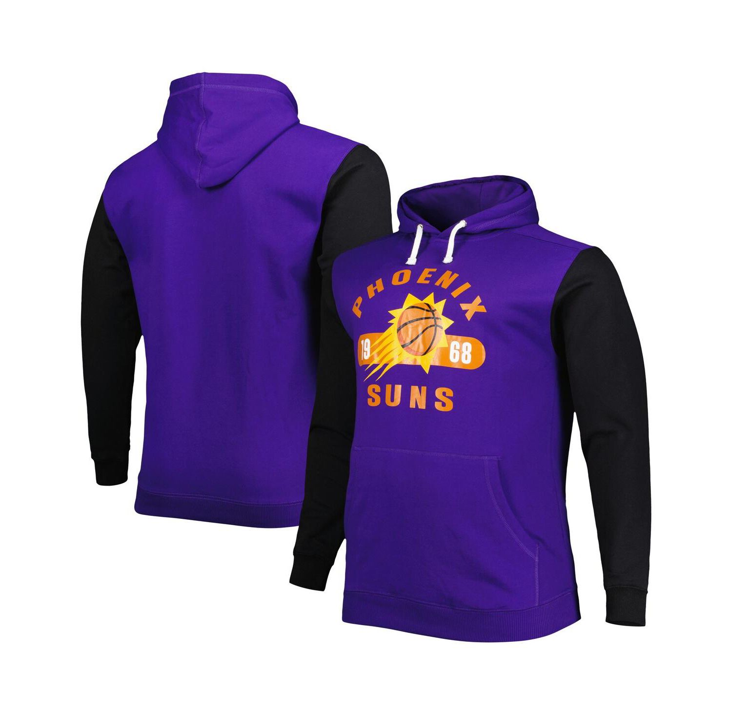 Men's Purple, Black Phoenix Suns Big and Tall Bold Attack Pullover Hoodie