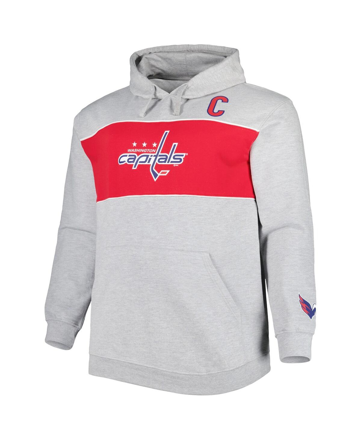 Shop Profile Men's Alexander Ovechkin Heather Gray Washington Capitals Big And Tall Player Lace-up Pullover Hoodi