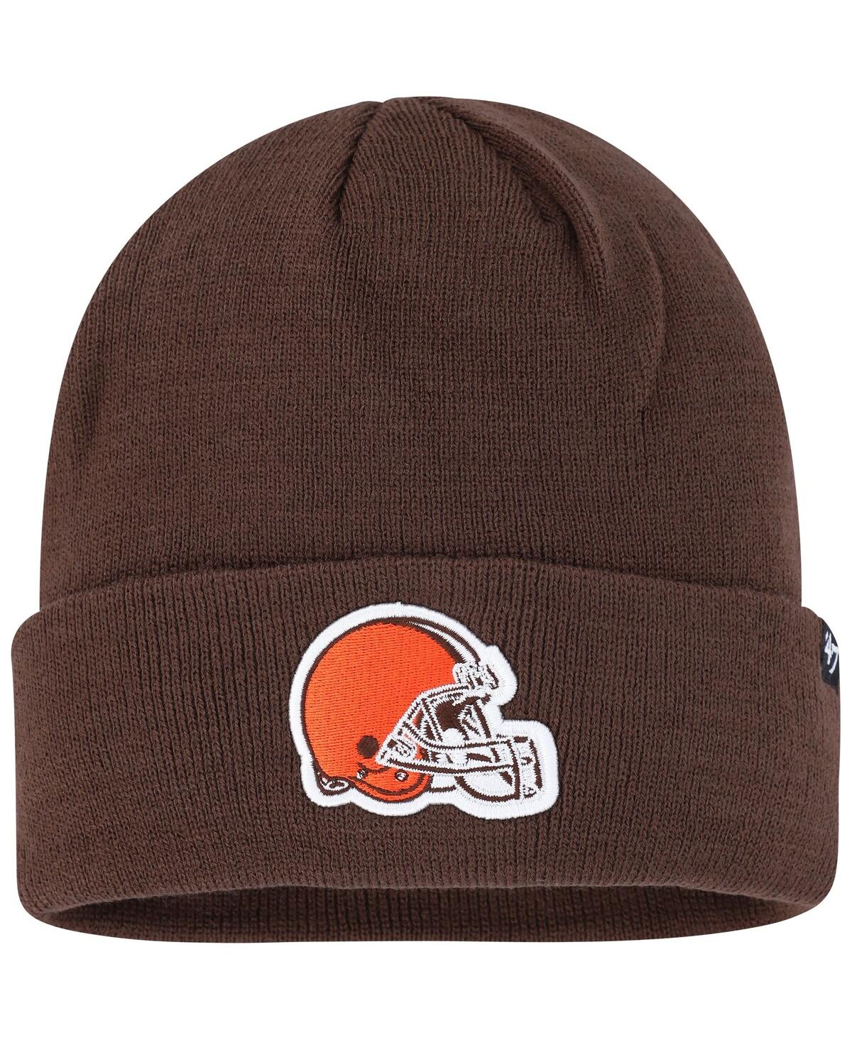 47 Brand Men's ' Brown Cleveland Browns Primary Cuffed Knit Hat In Brown