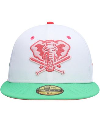 Men's White, Green Oakland Athletics Alternate Logo Watermelon Lolli 59Fifty Fitted Hat