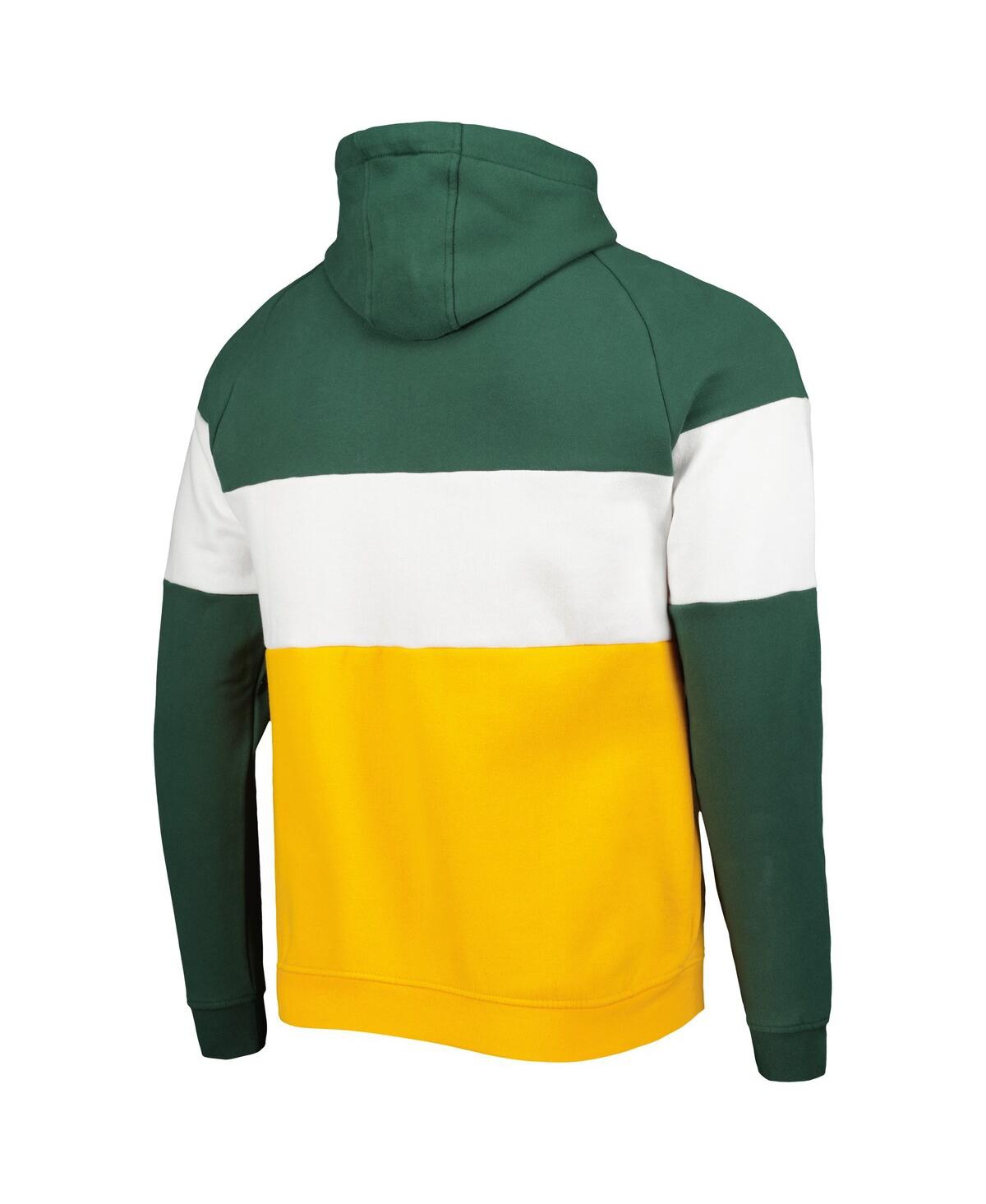 Shop New Era Men's  Gold Green Bay Packers Colorblock Current Pullover Hoodie