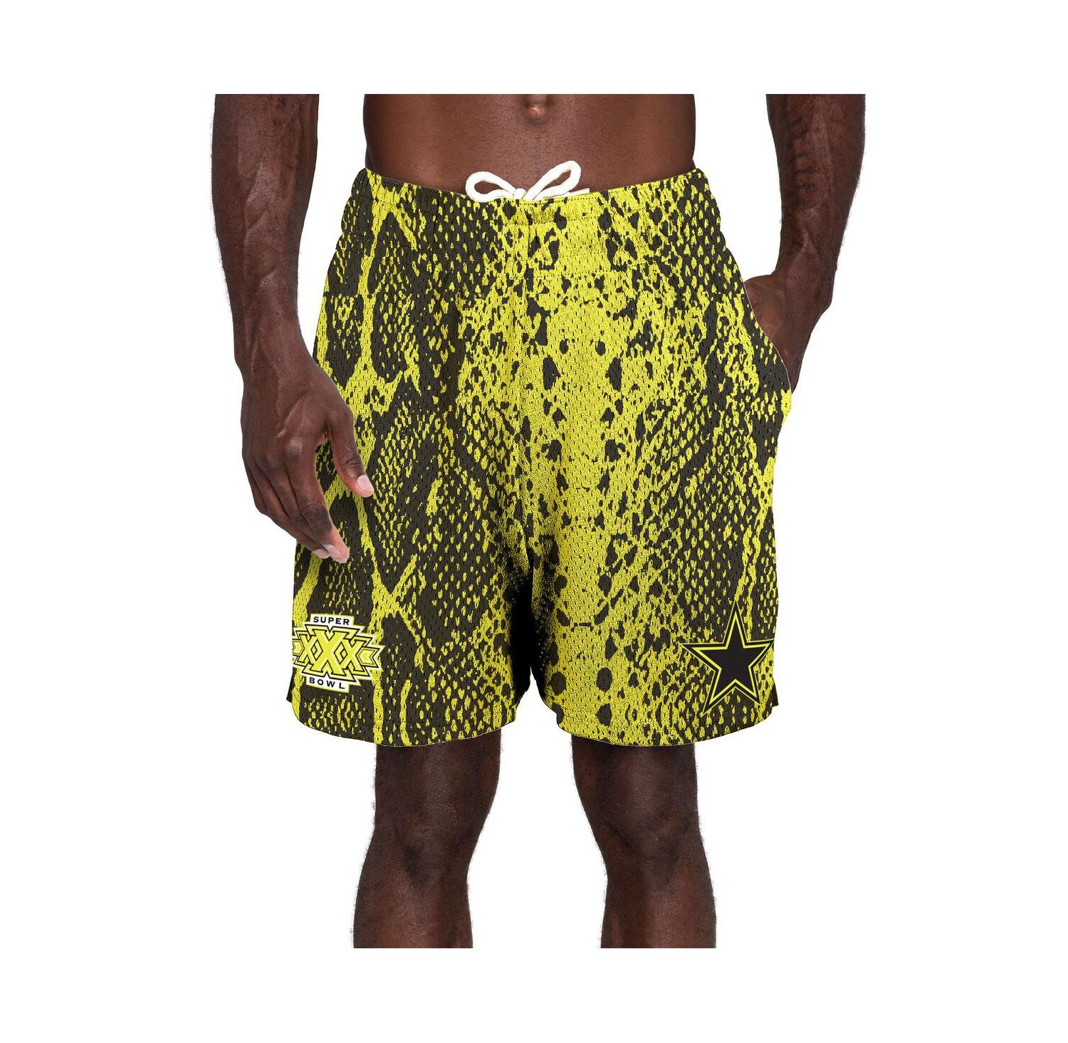 Men's Yellow Dallas Cowboys Super Bowl XXX Summer Pop Shorts