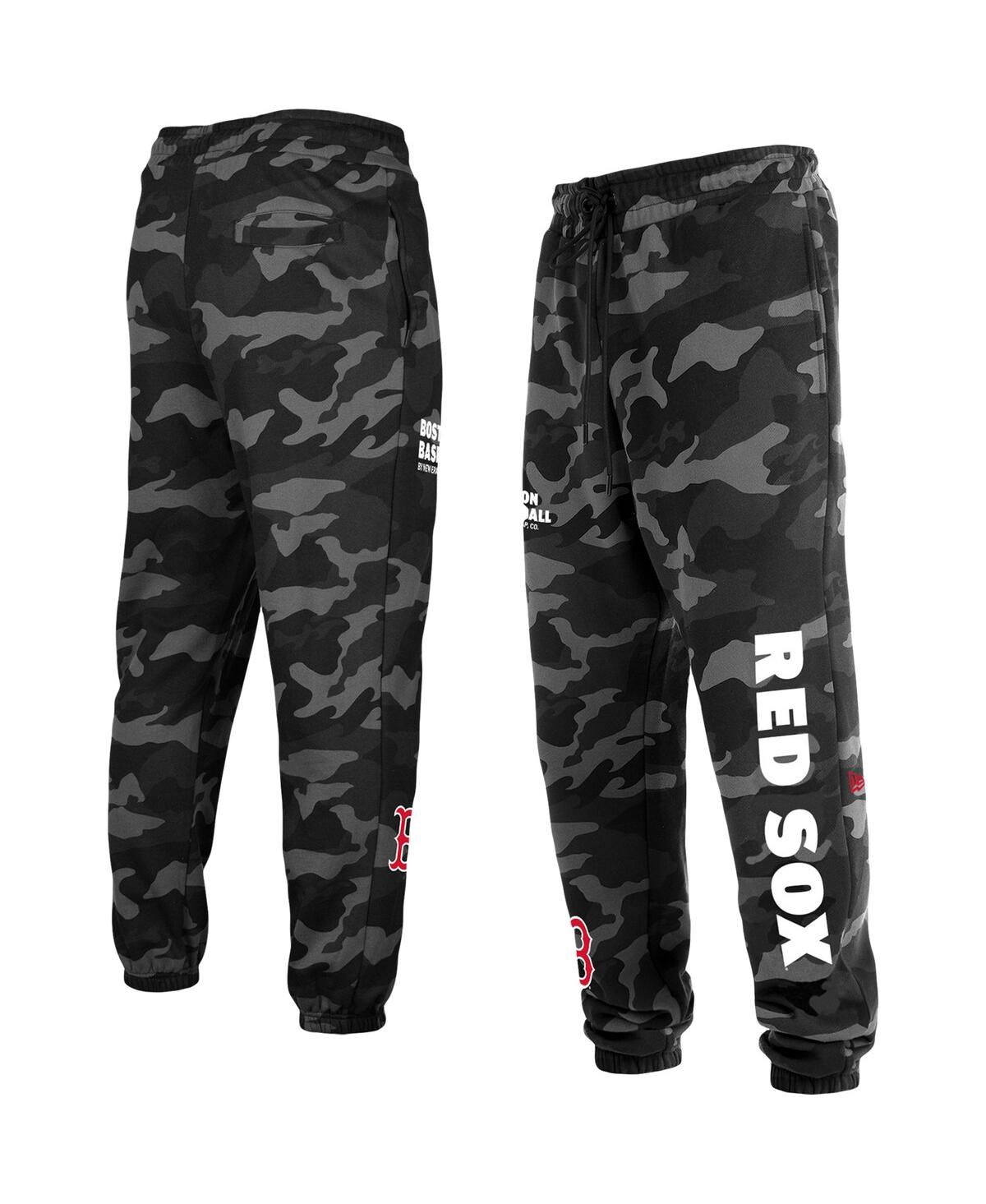 NEW ERA MEN'S NEW ERA BLACK BOSTON RED SOX CAMO JOGGER PANTS 