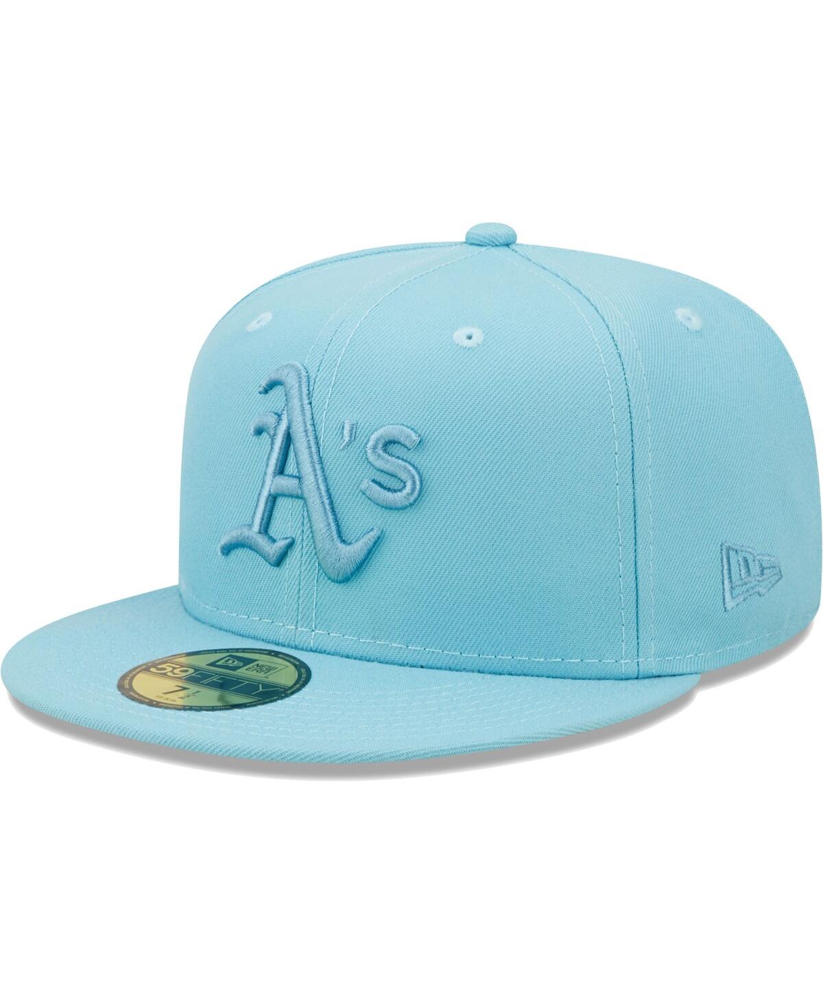 Shop New Era Men's  Light Blue Oakland Athletics Color Pack 59fifty Fitted Hat