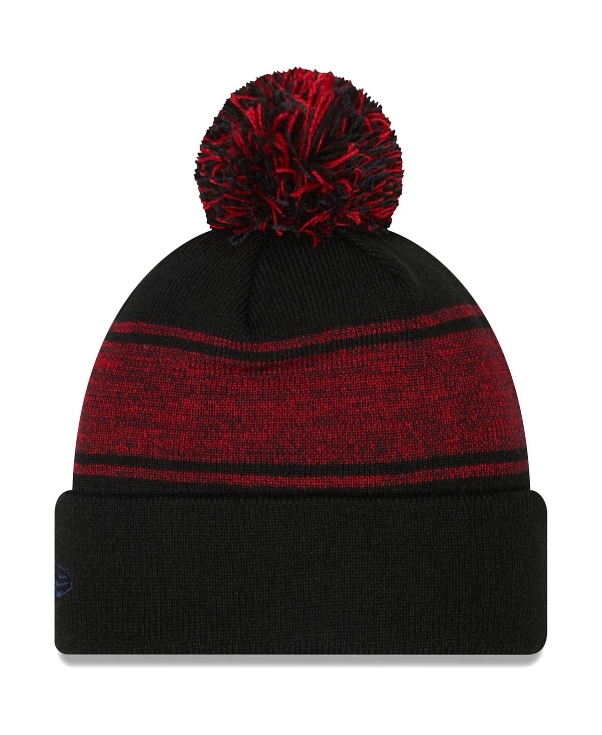 New Era Black Boston Red Sox Chilled Cuffed Knit Hat With Pom In Black