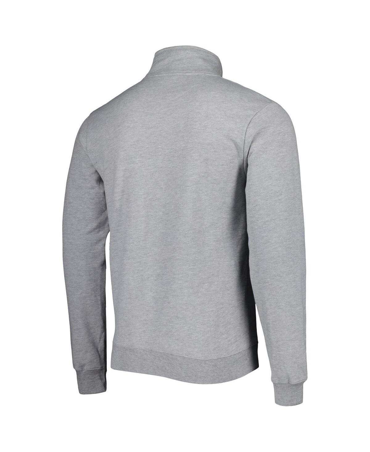 LEAGUE COLLEGIATE WEAR MEN'S HEATHER GRAY FLORIDA GATORS STACK ESSENTIAL FLEECE QUARTER-ZIP SWEATSHIRT 