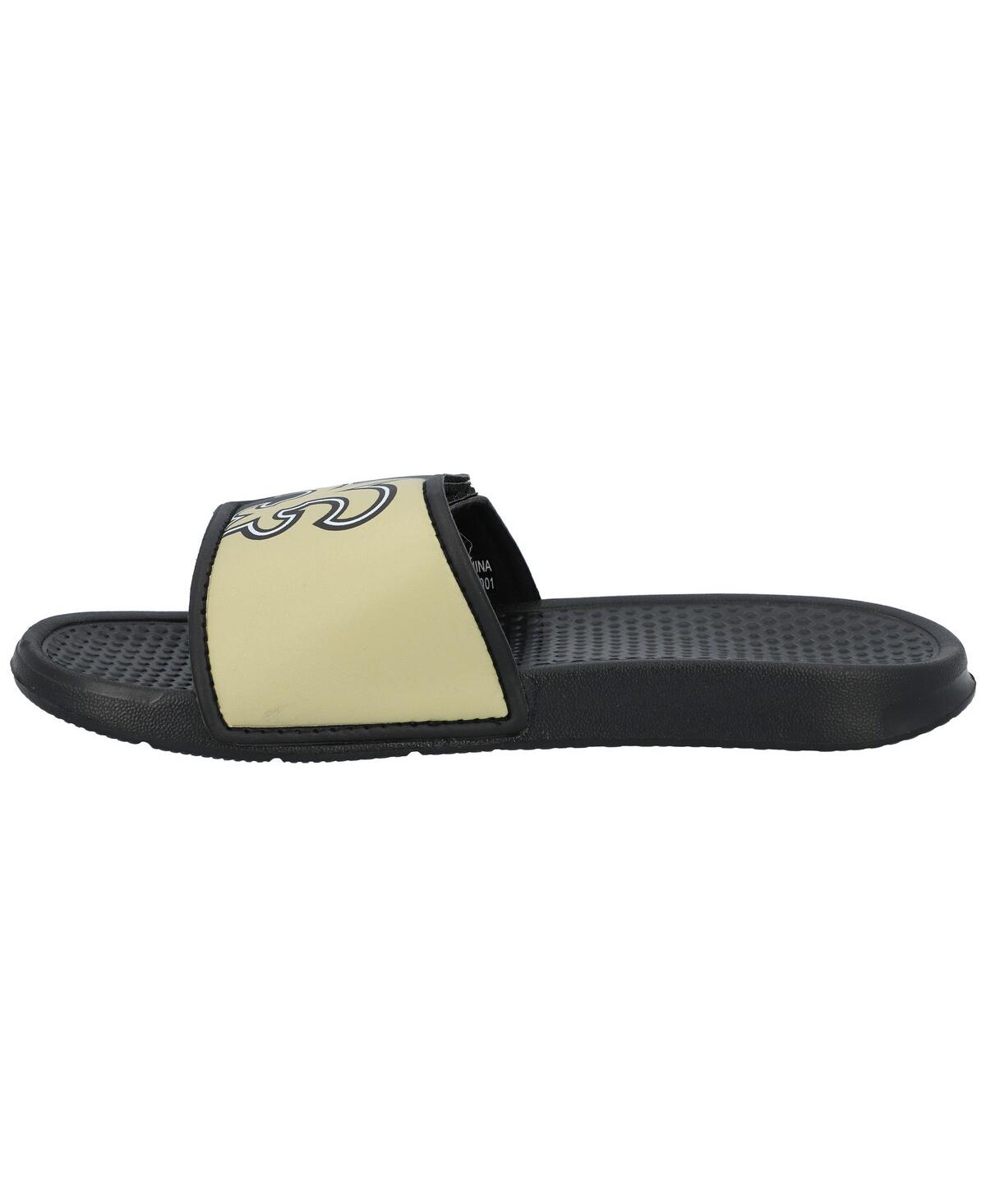 Shop Foco Youth Boys And Girls  New Orleans Saints Colorblock Big Logo Legacy Slide Sandals In Black