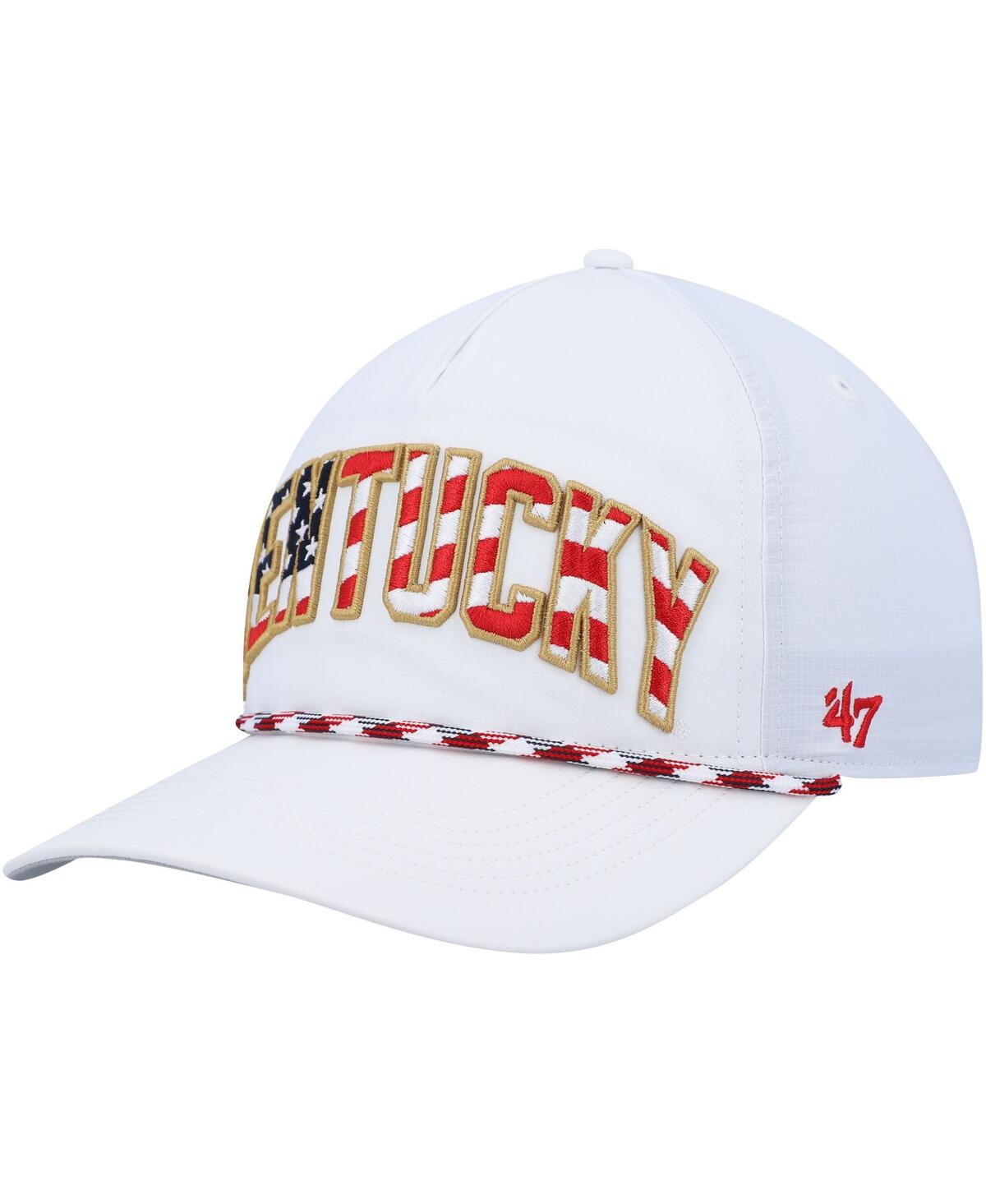 47 Brand Men's '47 White Michigan Wolverines Stars And Stripes Flag Flutter Hitch Snapback Hat In White