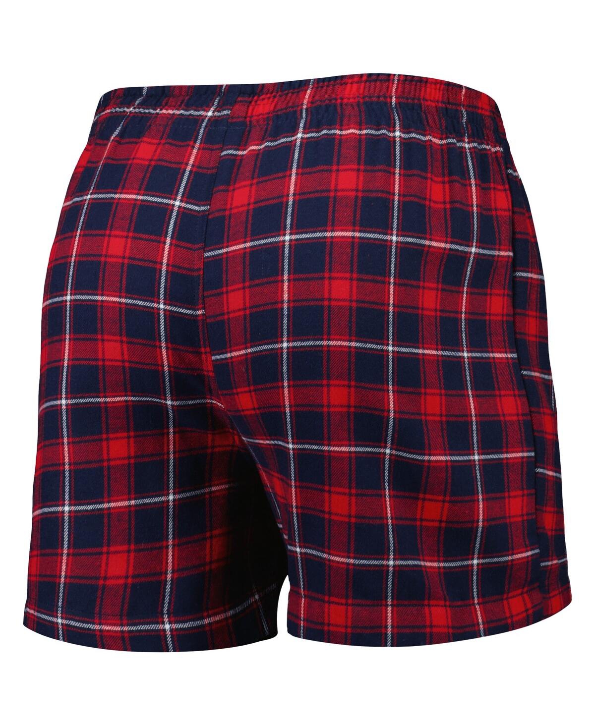 Shop Concepts Sport Men's  Navy And Red New England Patriots Ledger Flannel Boxers In Navy,red