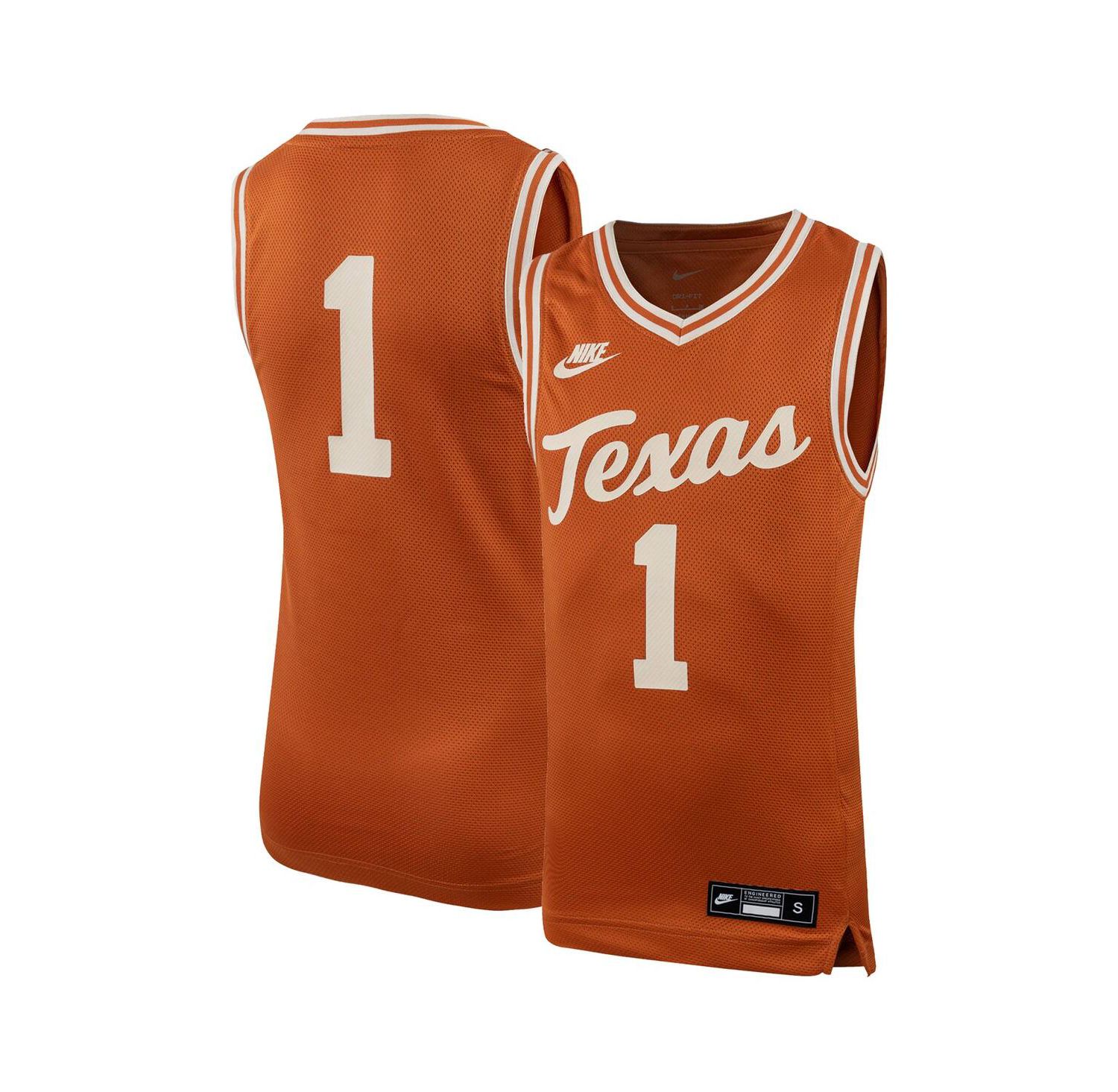 Big Boys #1 Texas Orange Texas Longhorns Icon Replica Basketball Jersey