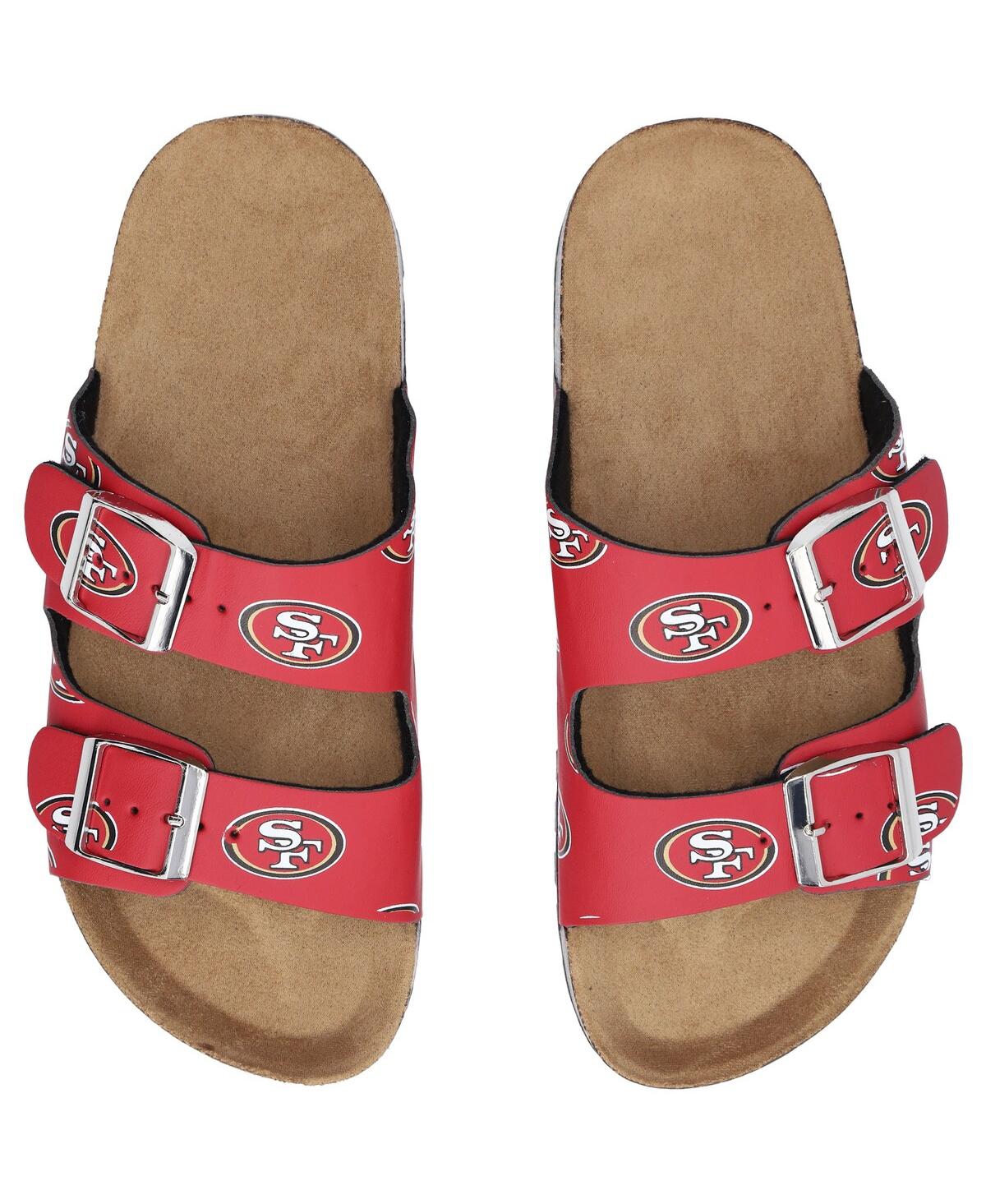 Women's Foco San Francisco 49ers Mini Print Double-Buckle Sandals - Brown