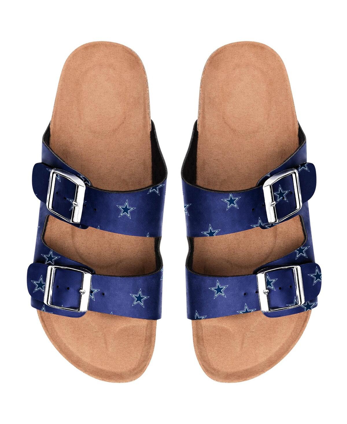 Women's Dallas Cowboys Mini Print Double Buckle Sandal - Navy