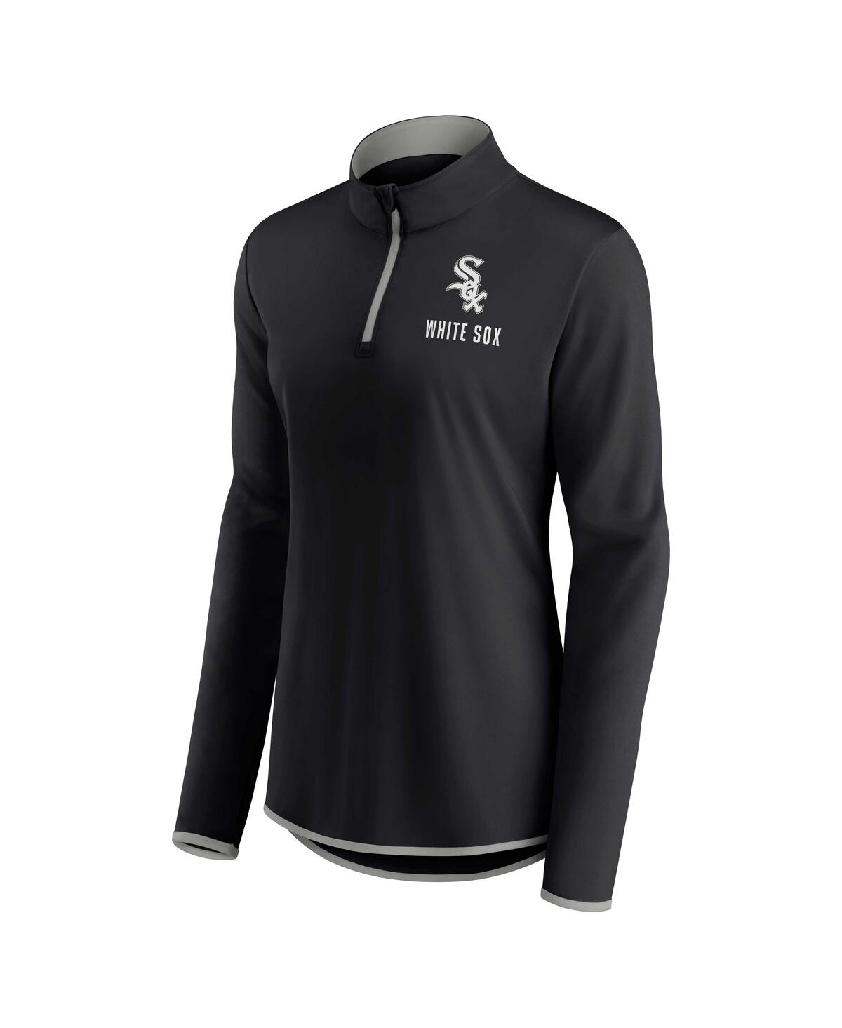 Fanatics Branded Black Chicago White Sox Worth The Drive Quarter-zip Jacket In Black