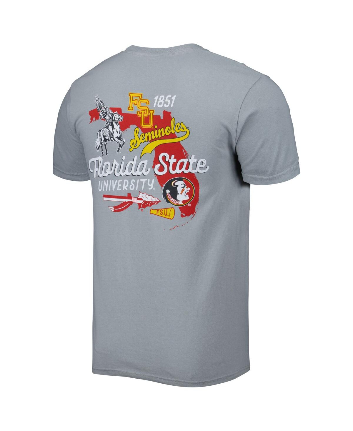 Image One Men's Graphite Florida State Seminoles Vault State Comfort T-shirt In Graphite