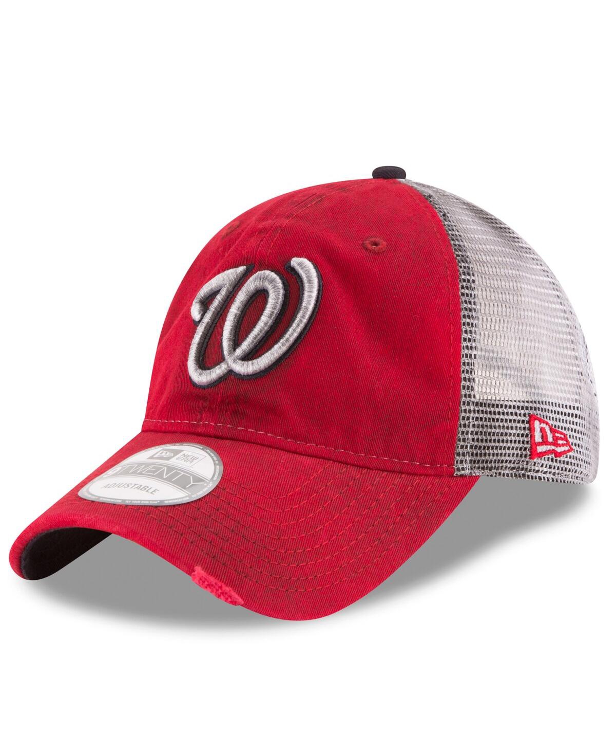 New Era Red Washington Nationals Team Rustic 9twenty Adjustable Hat In Red