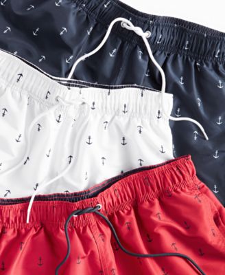 Men's Quick-Dry Anchor-Print 8" Swim Trunks
