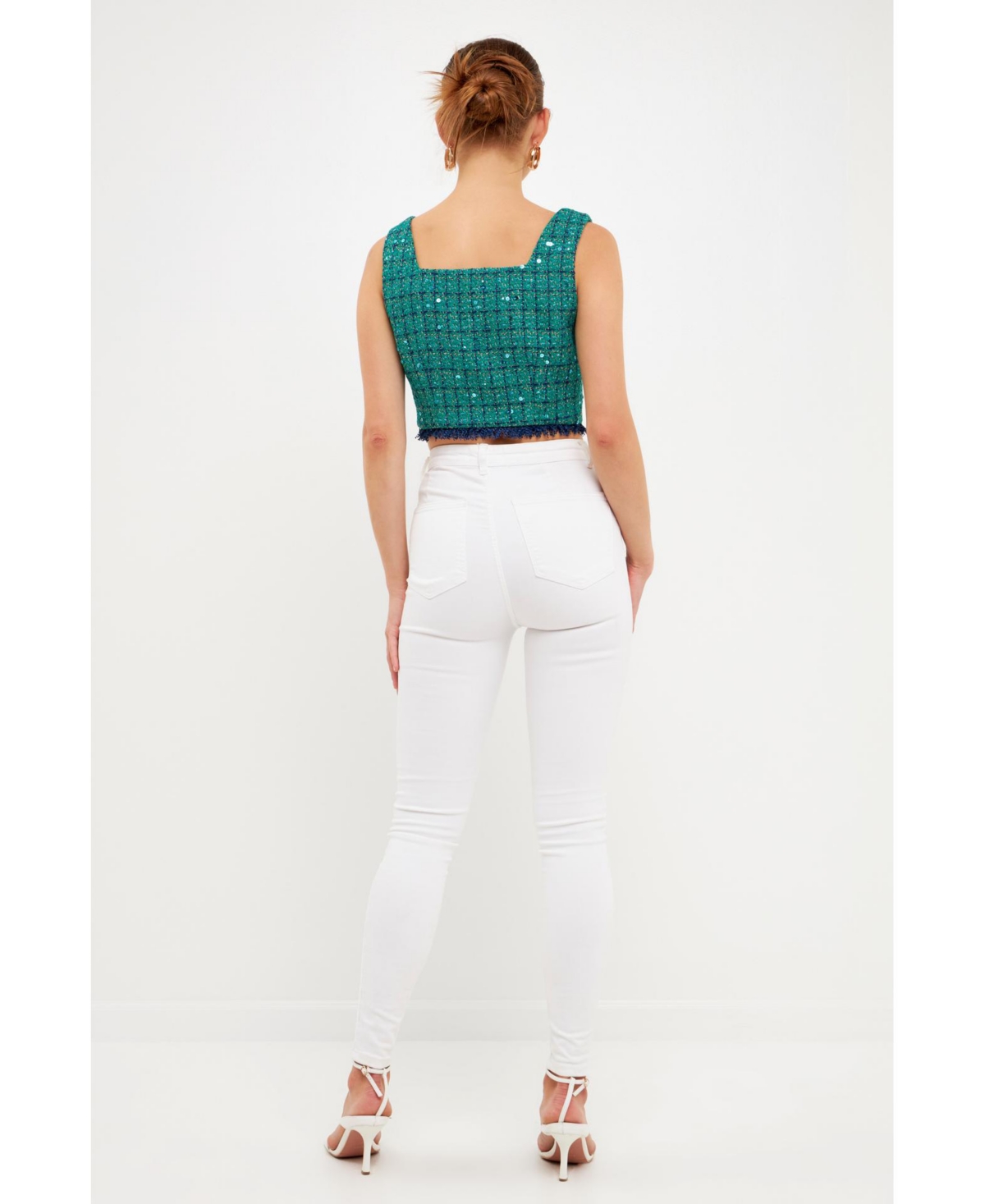 endless rose Women's Cropped Tweed Tank Top