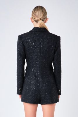 Women's Tweed Blazer Romper