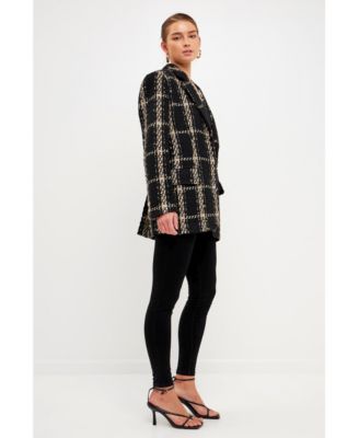 Women's Oversized Tweed Blazer