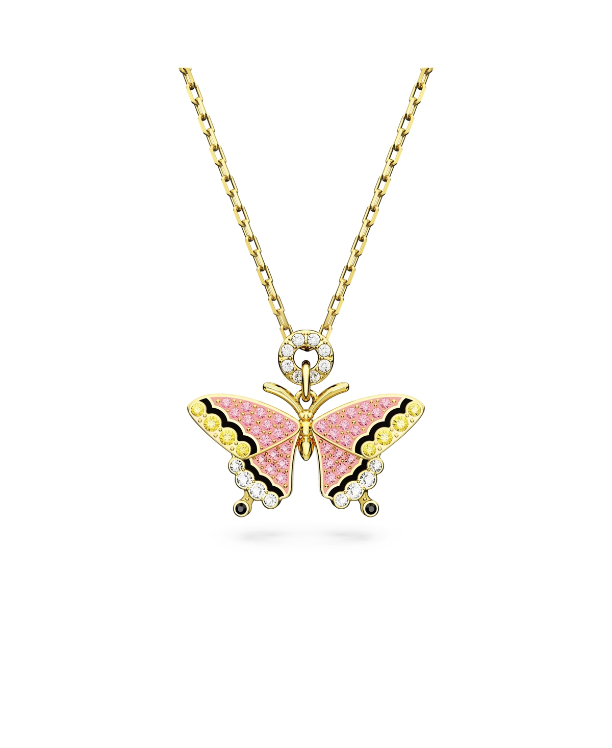 Swarovski Crystal Butterfly Idyllia Pendant Necklace In Pink