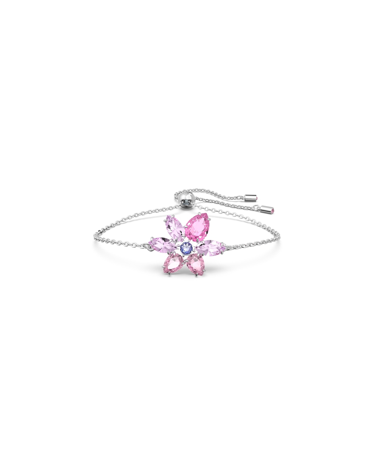 Shop Swarovski Crystal Mixed Cuts Flower Gema Bracelet In Pink