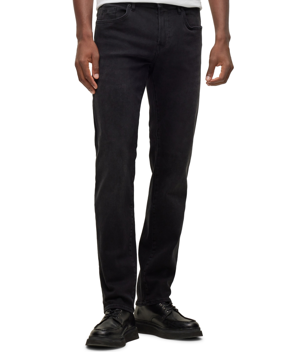 Hugo Boss Boss By  Men's Tapered-fit Supreme-movement Denim Jeans In Charcoal