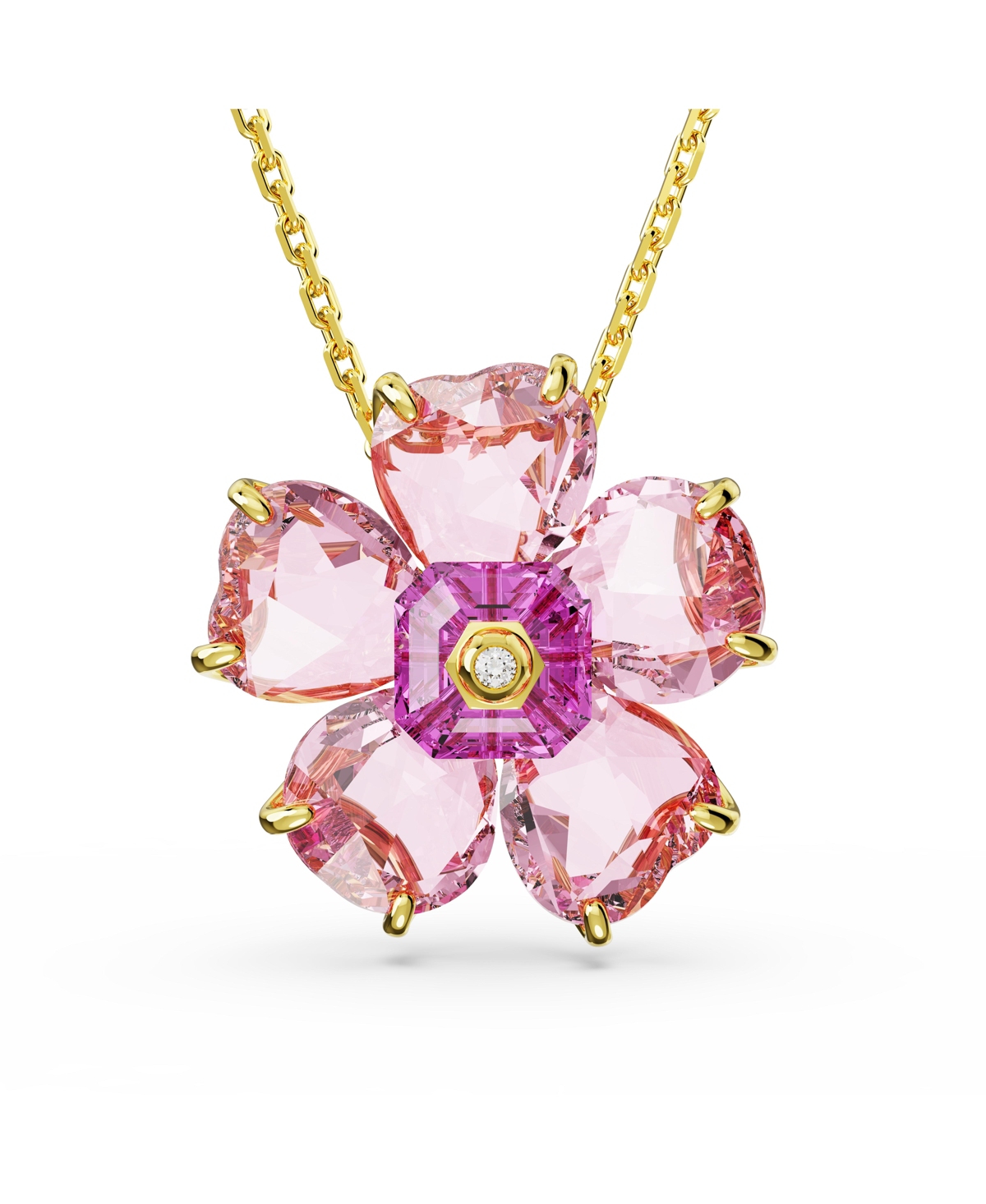 Shop Swarovski Crystal Flower Florere Necklace In Pink
