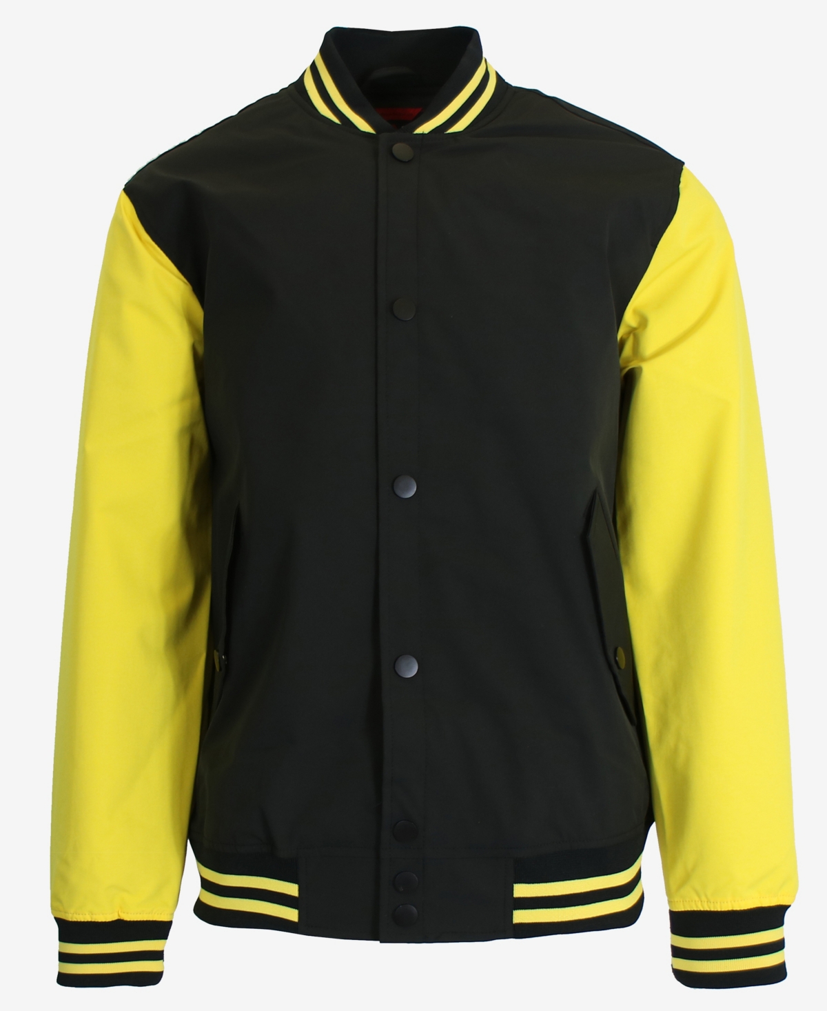 Spire By Galaxy Men's Lightweight Varsity Jacket In Black,gold