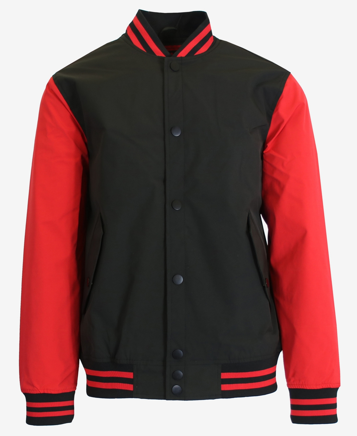 Spire By Galaxy Men's Lightweight Varsity Jacket In Black,red