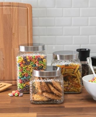 La Maison Hammered Glass Canisters Set, 3 Piece