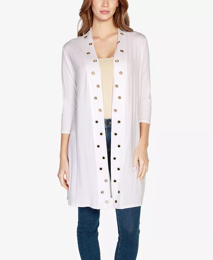 Women's Grommet-Trim Duster Open Front Cardigan Top - thumbnail 10
