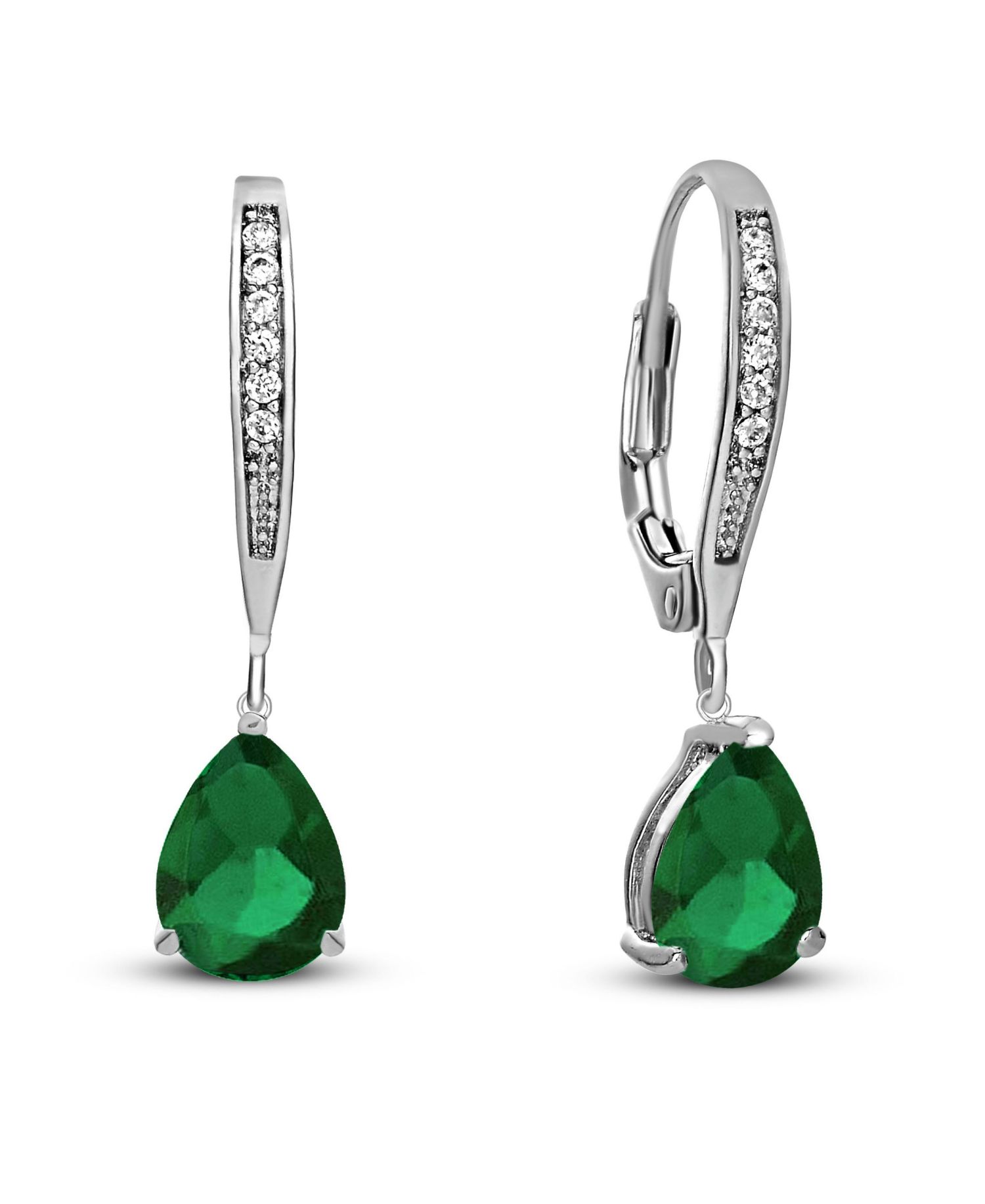 Dainty White Gold Plated Pear CZ Extra Mini Teardrop Earrings