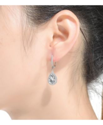 Sterling Silver Cubic Zirconia Pear Drop Earrings