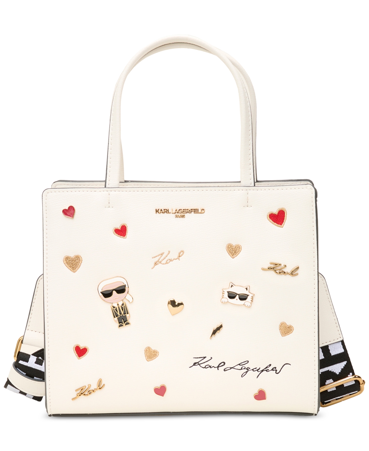 Shop Karl Lagerfeld Maybelle Satchel In Multi,white