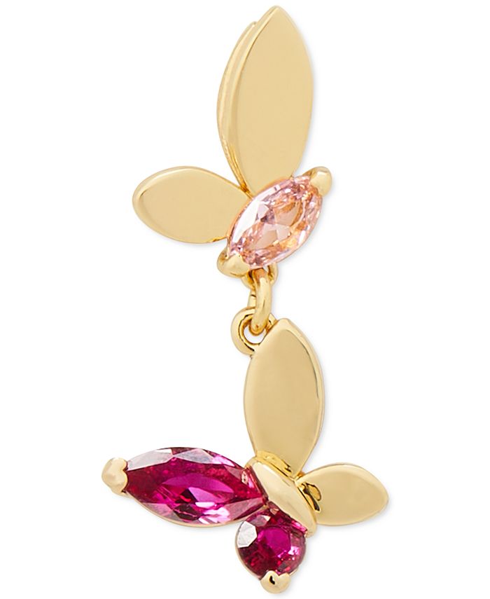 kate spade new york Gold-Tone Multicolor Cubic Zirconia Butterfly Drop  Earrings & Reviews - Earrings - Jewelry & Watches - Macy's