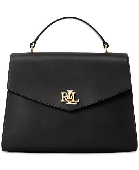 Женская сумка Lauren Ralph Lauren Farrah Medium Leather Top-Handle Satchel, цвет: Чёрный