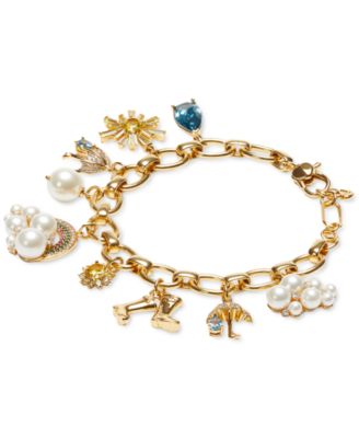 kate spade new york - Gold-Tone Stone, Crystal, & Imitation Pearl Weather Charm Bracelet