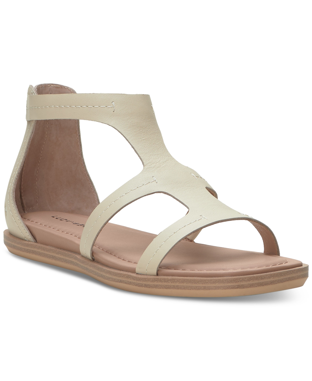 Women's Nayda T-Strap Gladiator Flat Sandals - Vanilla