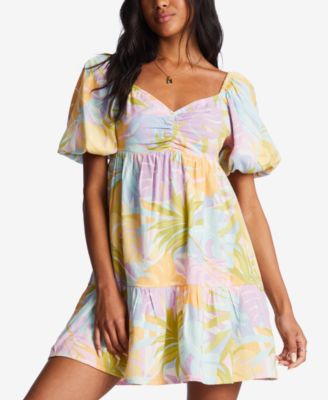 Billabong - Juniors' Be Mine Printed Sweetheart Baby-Doll Dress