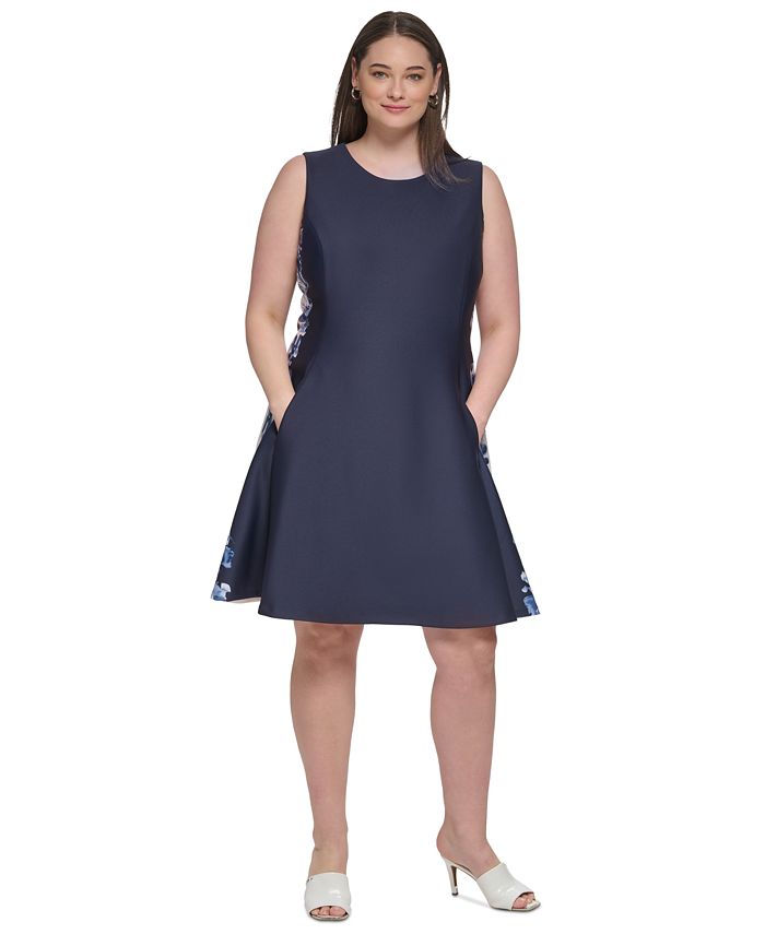 Side Contrast Trim Sleeveless Plain Long Dress