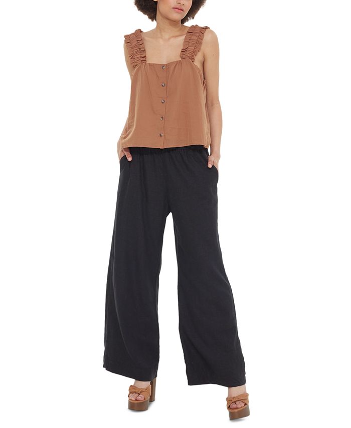 Black Tape Women's ElasticWaist WideLeg PullOn Pants Macy's