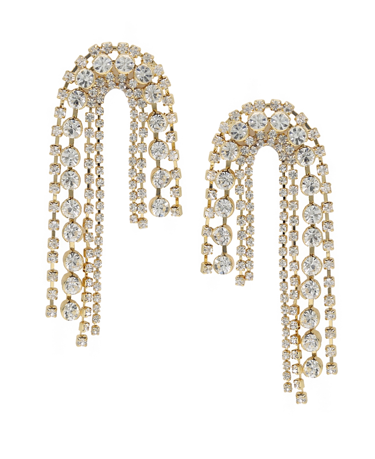 Ettika Embellished Arch Statement Earrings In 18k Gold Plate
